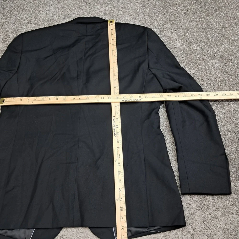 Lorenzo Bruno Mens Black Two Piece Suit Blazer Trousers 44R XL